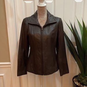 Brown leather jacket!
